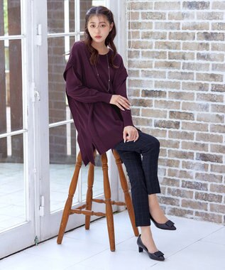 Tiaclasse 【洗える】ストレッチスリムパンツ ネイビー