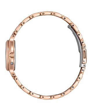 CITIZEN 【wicca】レトロクラシカルなソーラーテック電波時計 ベルト調整簡単 ギフトにぴったり ピンクゴールド