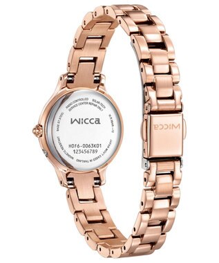 CITIZEN 【wicca】レトロクラシカルなソーラーテック電波時計 ベルト調整簡単 ギフトにぴったり ピンクゴールド
