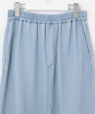 自由区 L 【セット可/洗える】テンセルデニム ロングスカート サックスブルー系