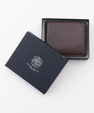J.PRESS MEN 【MORPHO×J.PRESS】シープゴート 二つ折り財布(BOX小銭入れ付き札入) ダークブラウン系