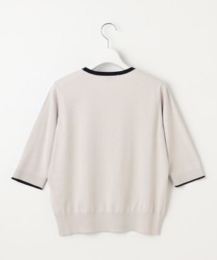 J.PRESS LADIES S 【洗える・ニットセット】TRIM TWIN ニット ライトグレー×ネイビー系