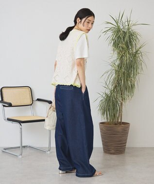 AMERICAN HOLIC クロシェ風ニットベスト Ivory