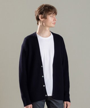 JOSEPH HOMME リッジメリノ　Vネックカーディガン ネイビー系