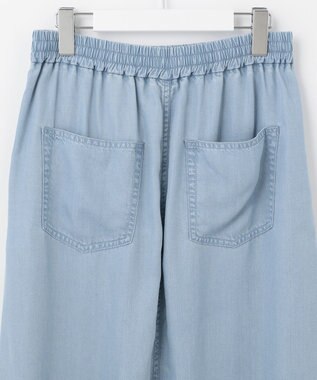 自由区 L 【セット可/洗える】テンセルデニム ロングスカート サックスブルー系