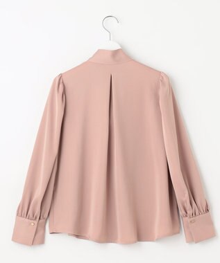 Feroux 【洗える】サテンボウタイ ブラウス ピンク系