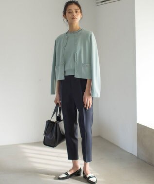 組曲 S 【WEB限定】ビジューパフスリーブ ニット ミントグリーン系