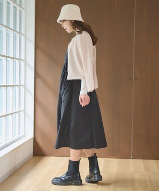 Feroux 【洗える】ラメシャギー カーディガン ベージュ系