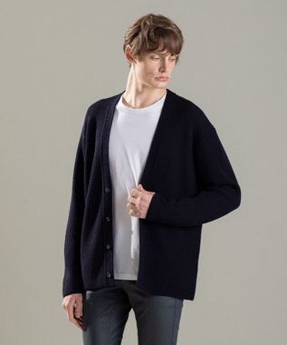 JOSEPH HOMME リッジメリノ　Vネックカーディガン ネイビー系