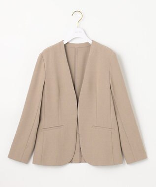 ANY SIS 【セットアップ可】リネンライクポリエステル ジャケット モカ