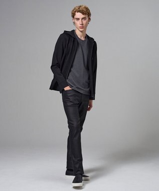 JOSEPH HOMME 【オリジナル素材 】ライトタックジャージー   ジップアップフーディー ブラック系