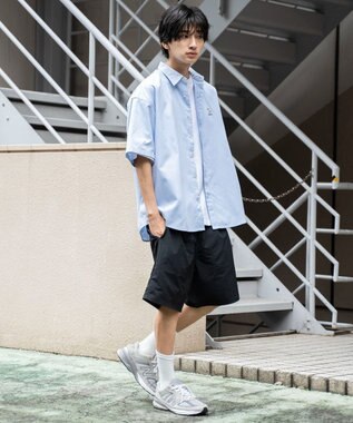 WEGO 【シワになりにくい】イージーケアオックスフォードワンポイントシャツ（S） サックス