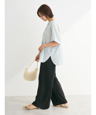 Green Parks 綿麻混フレンチスリーブスキッパーシャツ Mint