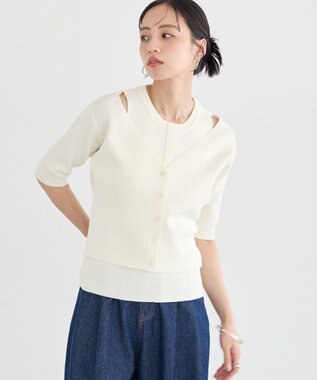 earth music&ecology フェイクレイヤードアメスリプルオーバー Ivory