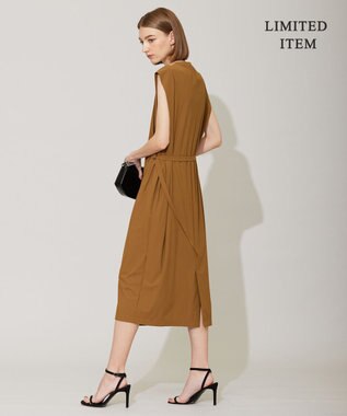 ICB 【接触冷感・UVカット・速乾・洗える】マットスキューバ ストレートワンピース キャメル系