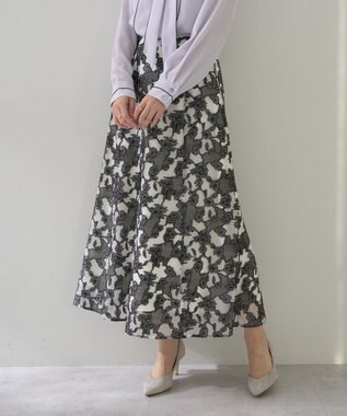 YECCA VECCA シアーレース柄マーメイドスカート