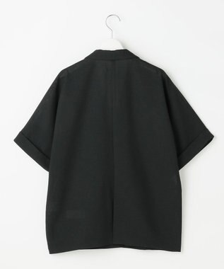 自由区 L 【人気素材・NEWアイテム】ラスティックメッシュハーフスリーブ ジャケット ブラック