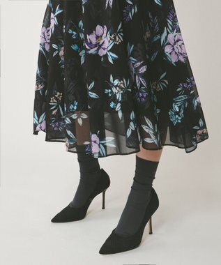 GRACE CONTINENTAL フラワーレイヤーワンピース ブラック