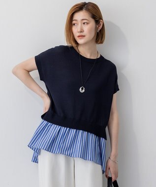 【洗える】レイヤードデザイン ニット