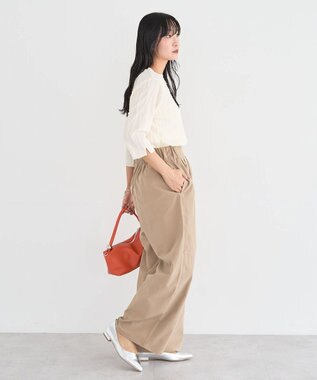 Green Parks ５分袖表面感カットプルオーバー Ecru