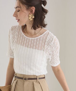 WEGO 【ANGIE VINTAGE】レースTシャツ ホワイト