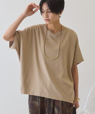 AMERICAN HOLIC 【接触冷感+UVカット】半袖コクーンカットプルオーバー Gray Beige