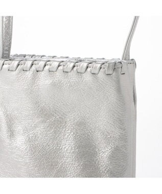 UNBILLION perche 牛革ソフト3層かがりショルダーバッグ シルバー