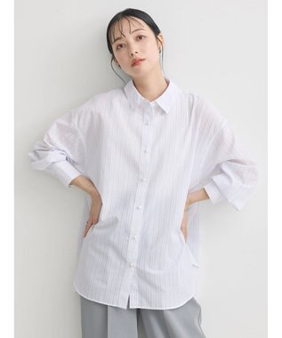 earth music&ecology パールボタンオーバーシャツ Ivory