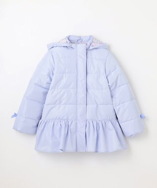 ANY KIDS 【洗濯機OK】中綿リボンコート サックスブルー