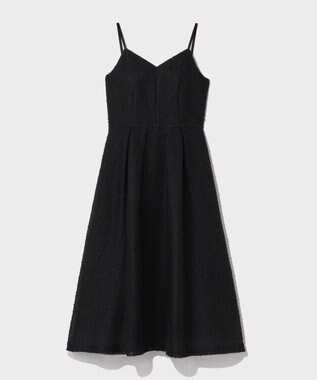 GRACE CONTINENTAL メッシュツイードキャミドレス ブラック