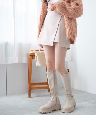 WEGO スリットレイヤードスカパン ホワイトアイボリー