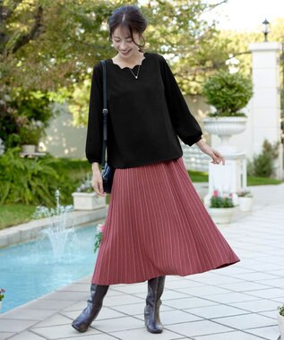 Tiaclasse ラメニットスカート ピンク