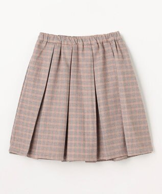 ANY KIDS リボンプリーツスカパン ブラウン×チェック