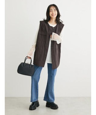 Green Parks 袖チュールドッキングシアープルオーバー Off White