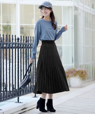 Tiaclasse ラメニットスカート ブラック