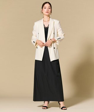 BEIGE， CAROLE / リネンライク ダブルジャケット Ecru