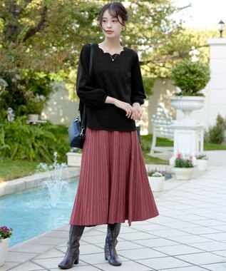 Tiaclasse ラメニットスカート ピンク