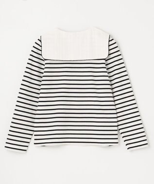 ANY KIDS セーラー襟付き 長袖 トップス オフ×ブラックボーダー