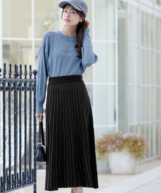 Tiaclasse ラメニットスカート ブラック