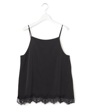 23区 L 【先行予約】サテンレースキャミソール ブラック系