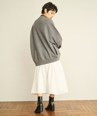 #Newans 【セレモニーにも】バルーンフレアニットスカート ホワイト