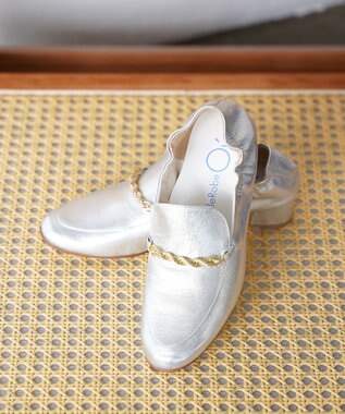 nouvelleRobe Oū 【本革・高反発】Spiral-bit loafers  ヒールローファー シルバー