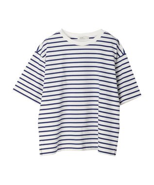 earth music&ecology ＢＯＸシルエットＴ（汗じみ防止） Border