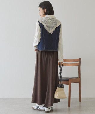 AMERICAN HOLIC 【イージーケア】サテンマーメードスカート Brown