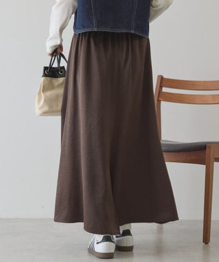 AMERICAN HOLIC 【イージーケア】サテンマーメードスカート Brown