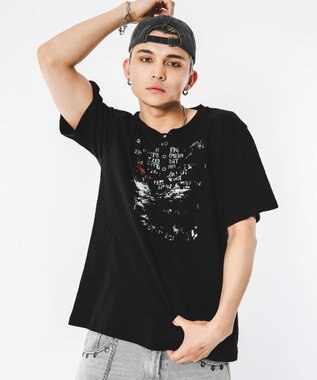 WEGO 【ユニセックス着用ITEM】アイレットスラブヘンリーネックT（SS） ブラック