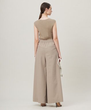 ICB L 【洗える】オーガニックコットンリブ ノースリーブニット クリームブラウン系