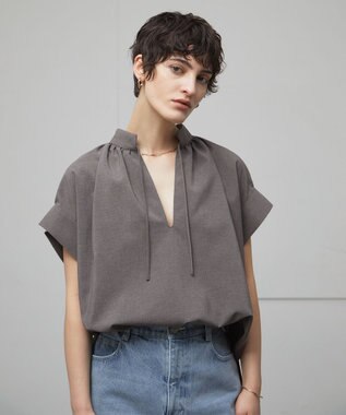 BEIGE， 【洗える/接触冷感/速乾/UVケア対応】BATEAU / ブラウス C.Gray