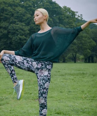 Chacott Chacott BALANCE【ノーソーイングニット】7分袖メッシュニットTシャツ グリーン