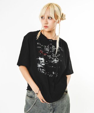 WEGO 【ユニセックス着用ITEM】アイレットスラブヘンリーネックT（SS） ブラック